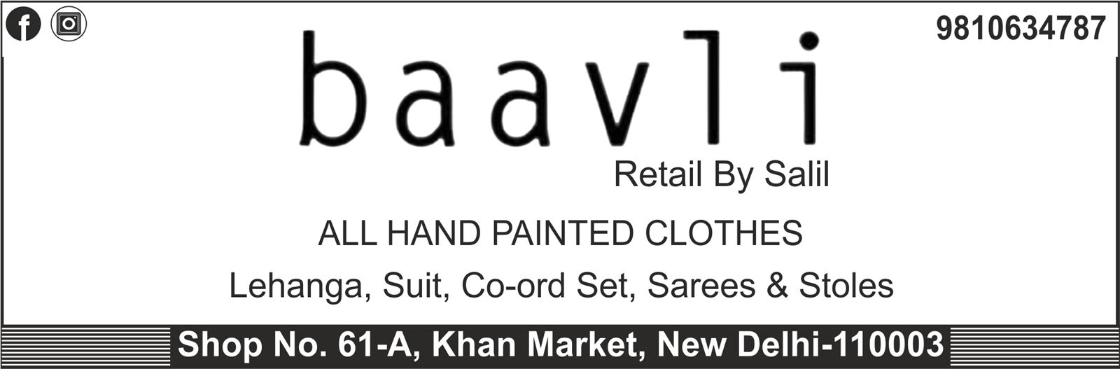 BAAVLI Retail By Salil (Designer Wear Shop in Khan Market)